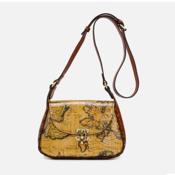 NWOT Patricia Nash Lucia Crossbody European Map with Tan Trim Purse - Picture 1 of 13